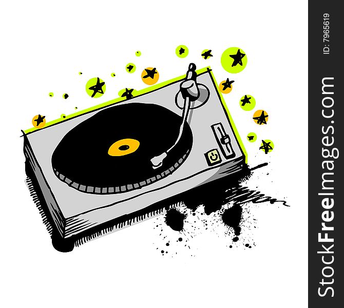 Turntable Drawing Vector