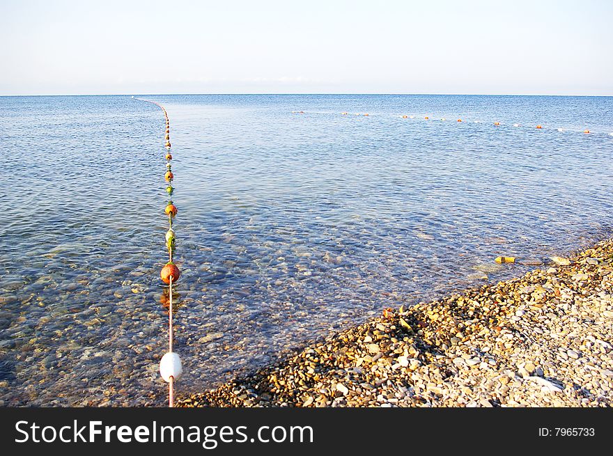 Tranquil sea and blue sky in summertime