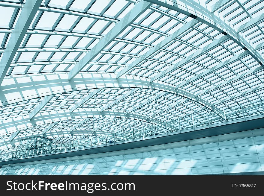 Modern vaulted hall in the beijing T3 airfield