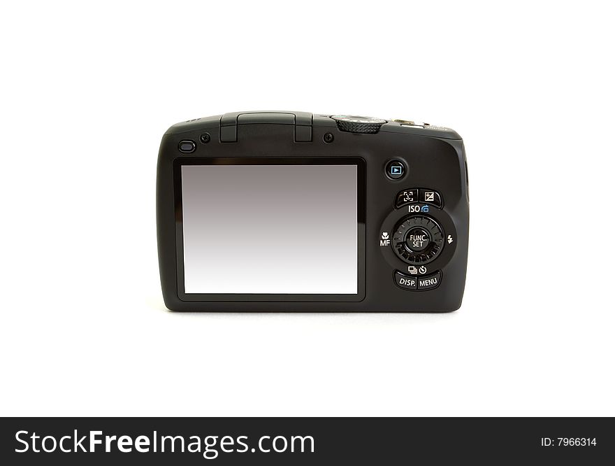 Digital photo camera isolated on white