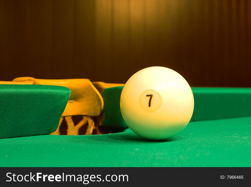 Balls for game in the russian billiards on the table