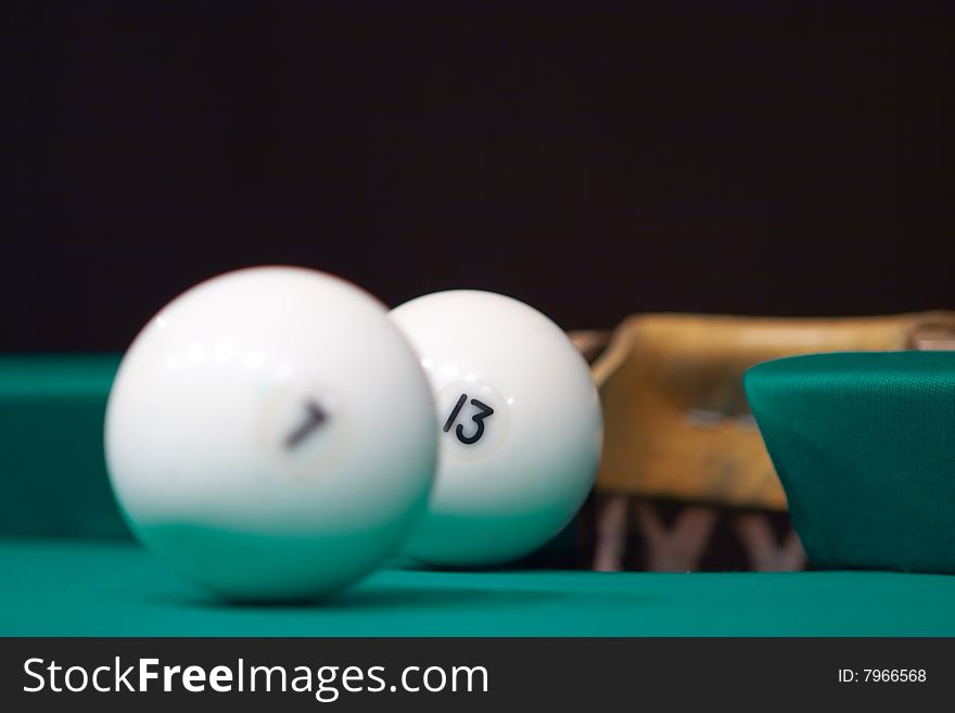 Balls  for game in the russian billiards on the table