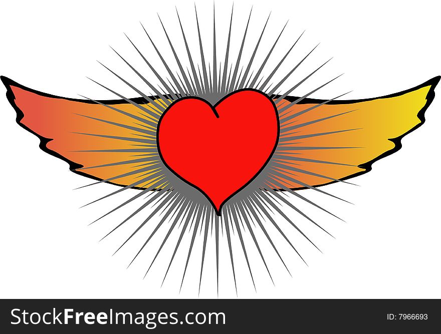 Valentine's Day Heart with wing
Vektor Illustrations.