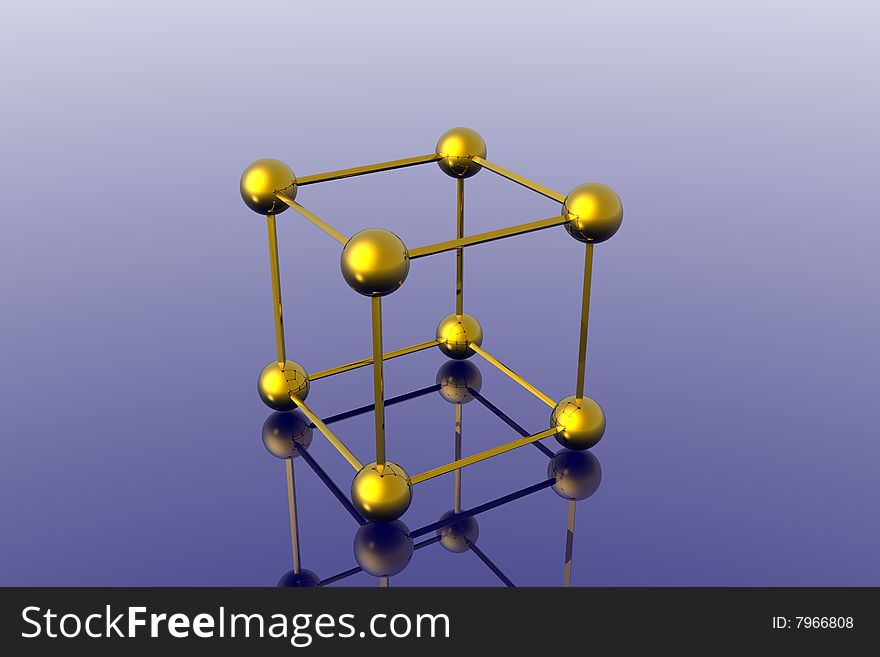 Render of molecule, abstract structure