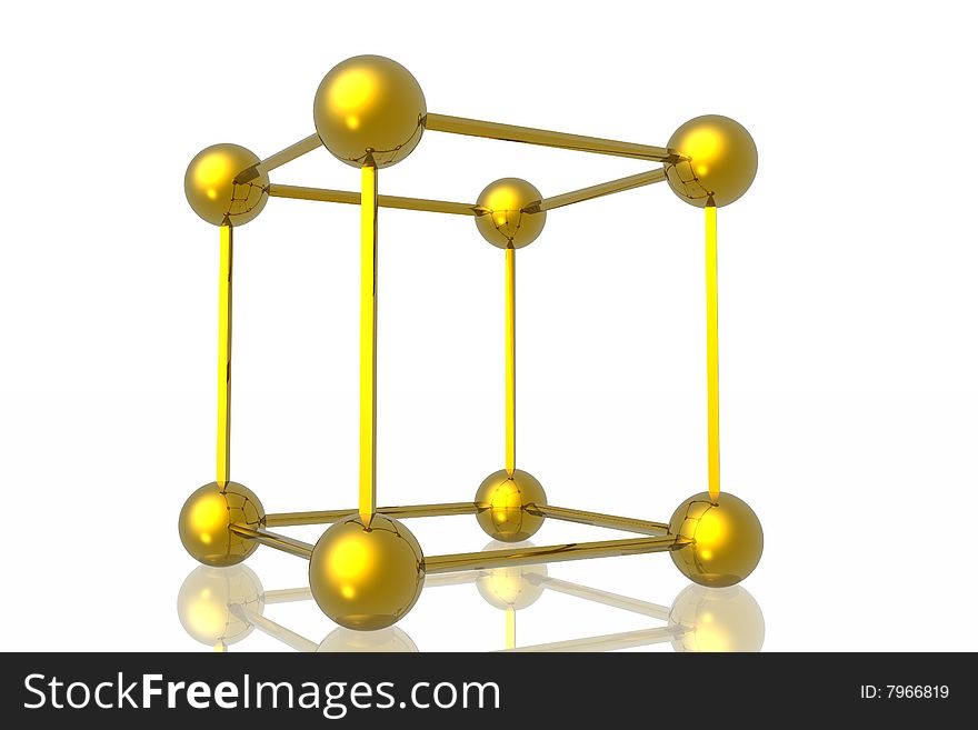 Render of molecule isolated in white background