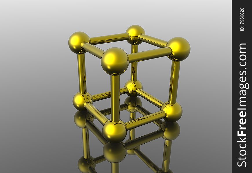 Render of molecule, abstract structure