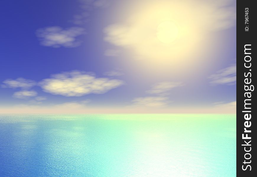 Sea and blue sky view. Sea and blue sky view