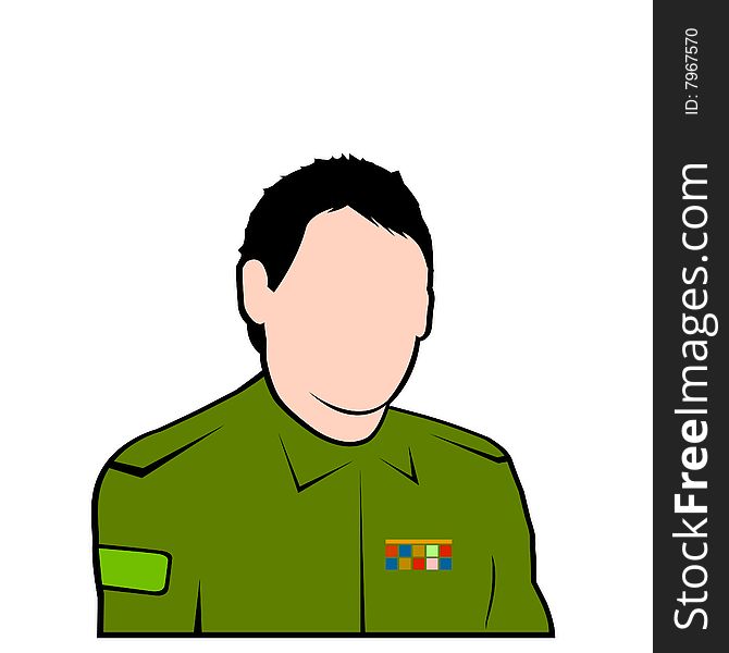 Vector Military Officer Avatar Face