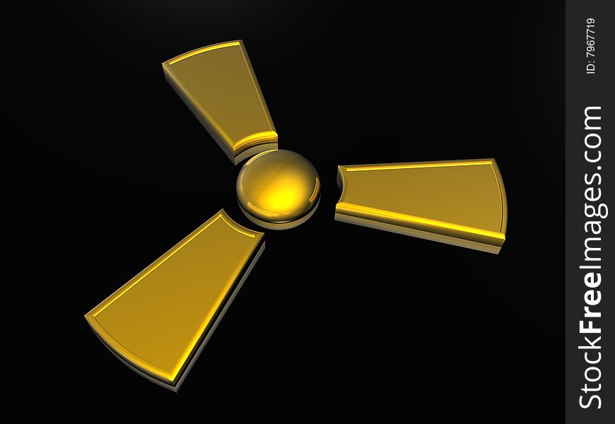 Radioactive sign isolated in black background