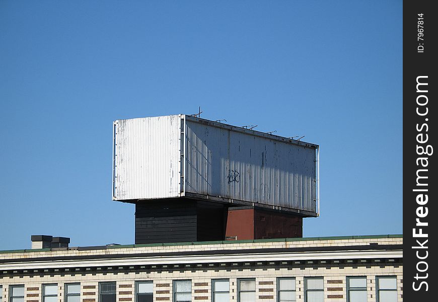 Empty billboard on a building
