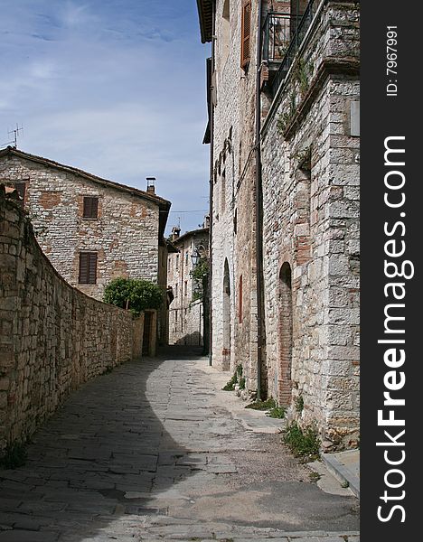 Street in Gubbio - mediaval town in Umbra