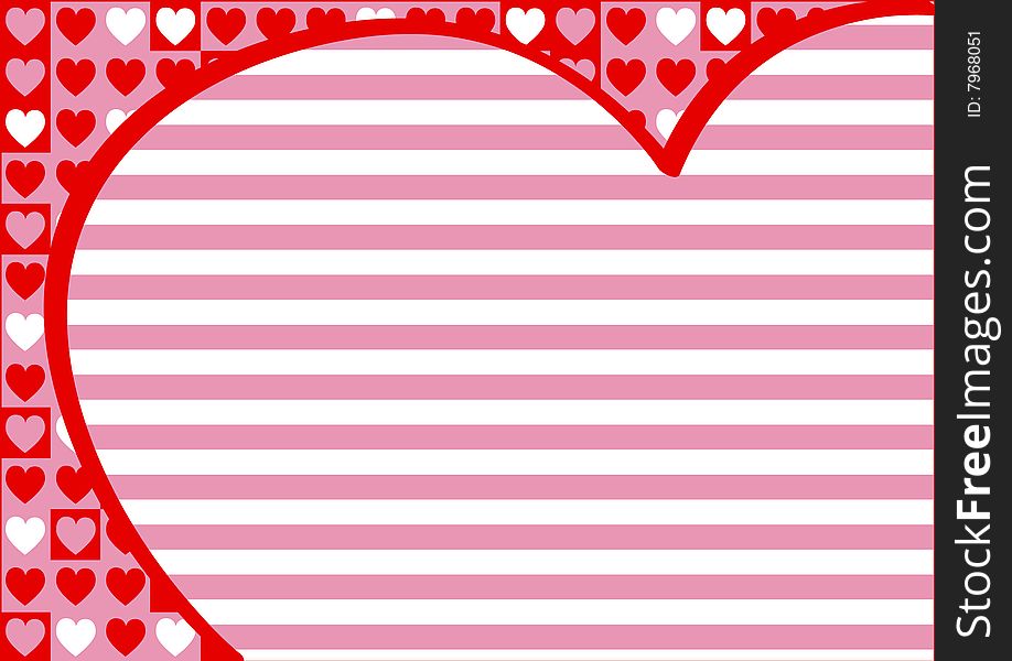 Different hearts and horizontal stripes. Different hearts and horizontal stripes