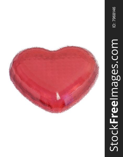 Red Heart on White Background for Holidays or Various Events