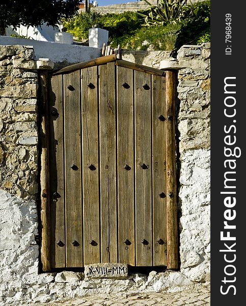 Gate typical of a house in Azenhas do Mar, near Sintra, Portugal