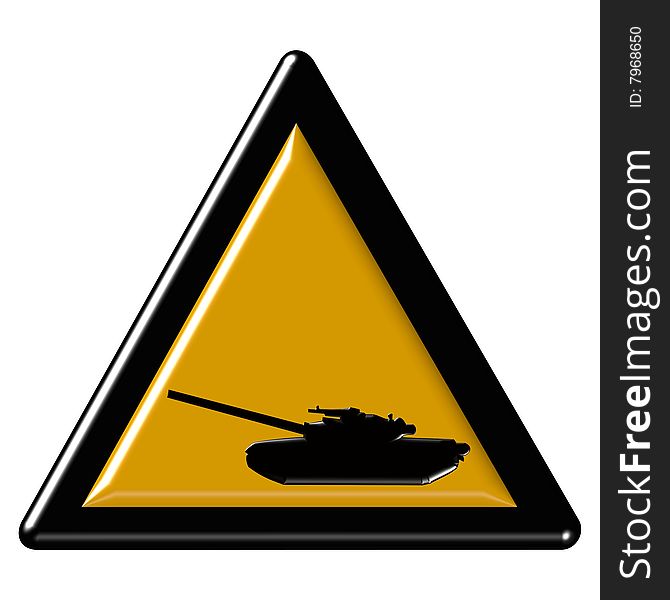 Tan warning sign - computer generated image