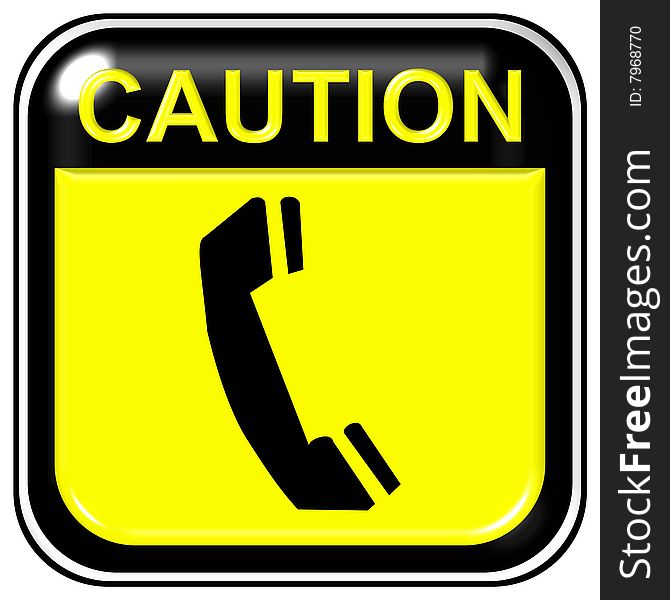 Caution - telephone - a computer generated image