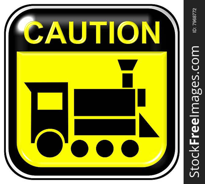 Caution - locomotive - a computer generated image