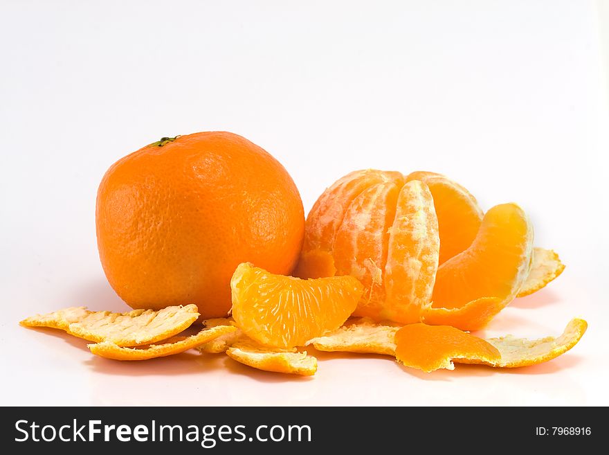 Two mandarine isoleted on white background