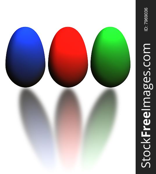 RGB Eggs On White