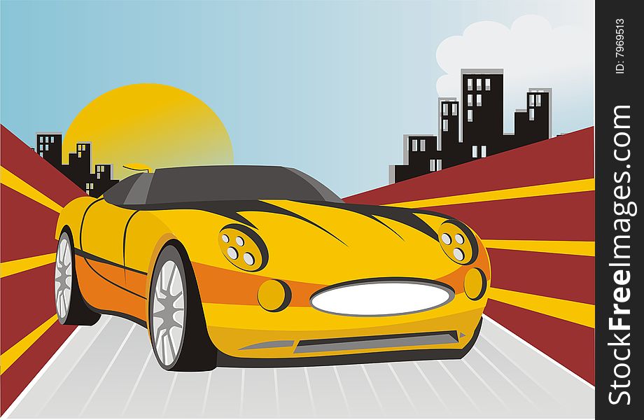 Sports car illustration looking great.