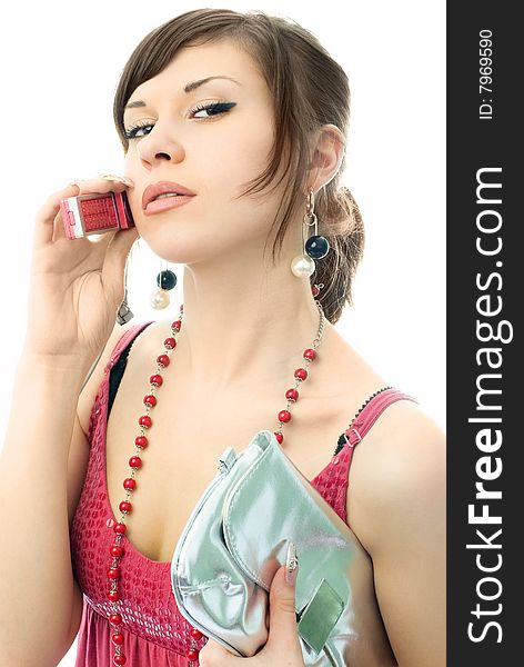 Beautiful woman talking on the cellphone