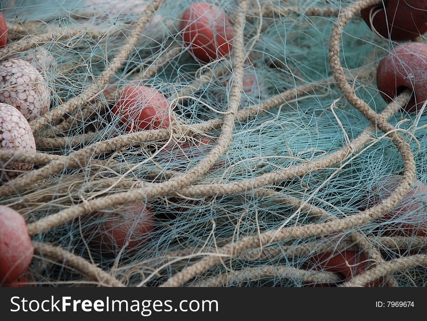 Close up of a fishing net