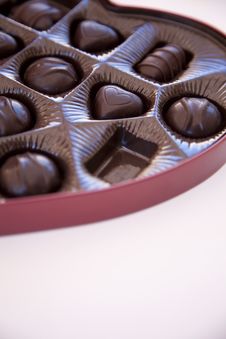 Box Of Chocolates With One Chocolate Missing Stock Image Box Of Chocolates With One Chocolate Missing Stock Image