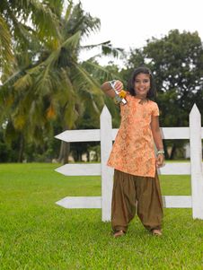 Kid In The Park With Her Toy Aeroplane Stock Photography Kid In The Park With Her Toy Aeroplane Stock Photography
