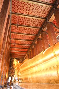 The Reclining Buddha Of Wat Pho. Royalty Free Stock Image The Reclining Buddha Of Wat Pho. Royalty Free Stock Image