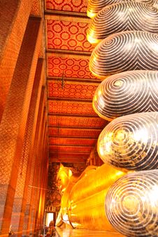 The Reclining Buddha Of Wat Pho. Royalty Free Stock Images The Reclining Buddha Of Wat Pho. Royalty Free Stock Images