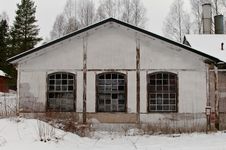 Old Factory Building In Winter Stock Image