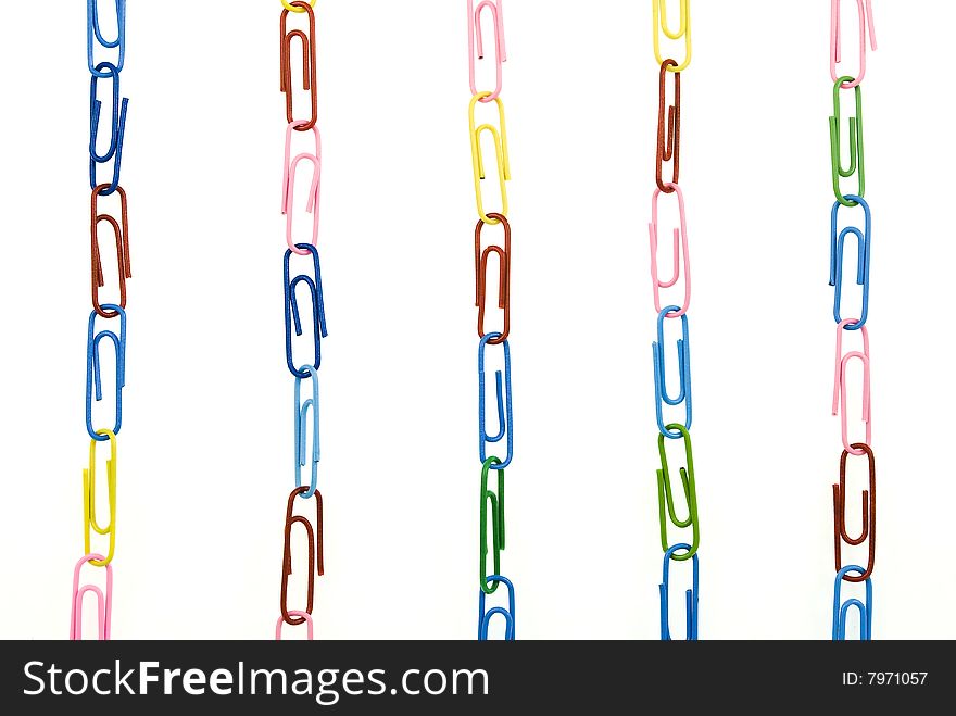 chain from colorful paper clip. chain from colorful paper clip