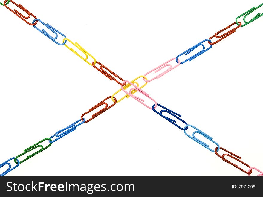 Colorful chain from paper clips