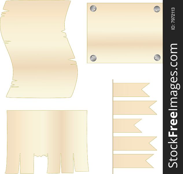 Vector blanks for inscriptions of light brown colour