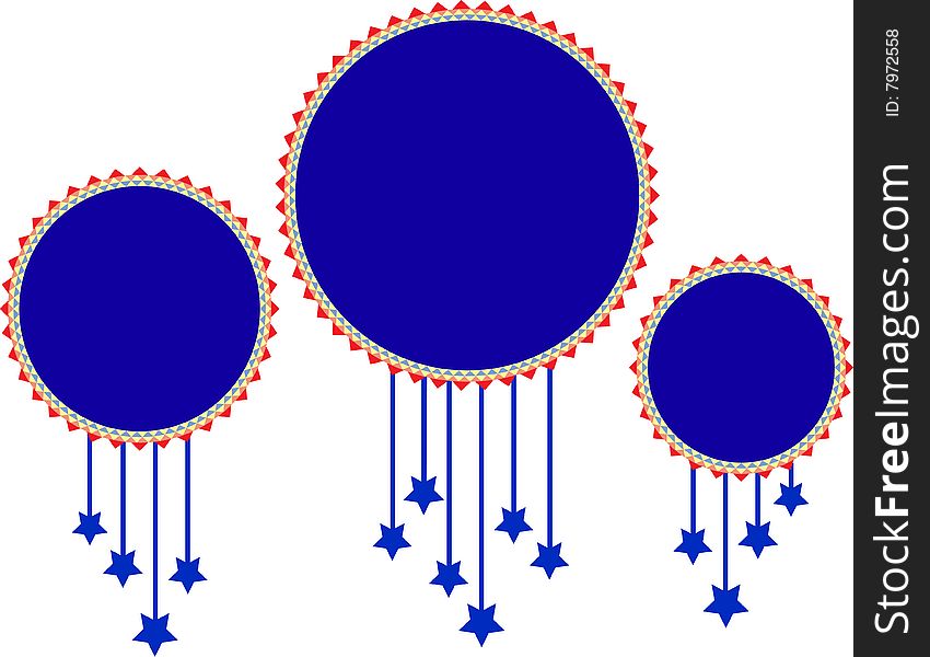 Star blue circle frame white background vector