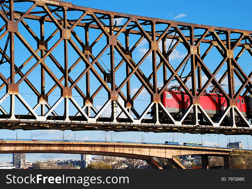 Locomotive On Railway Bridge