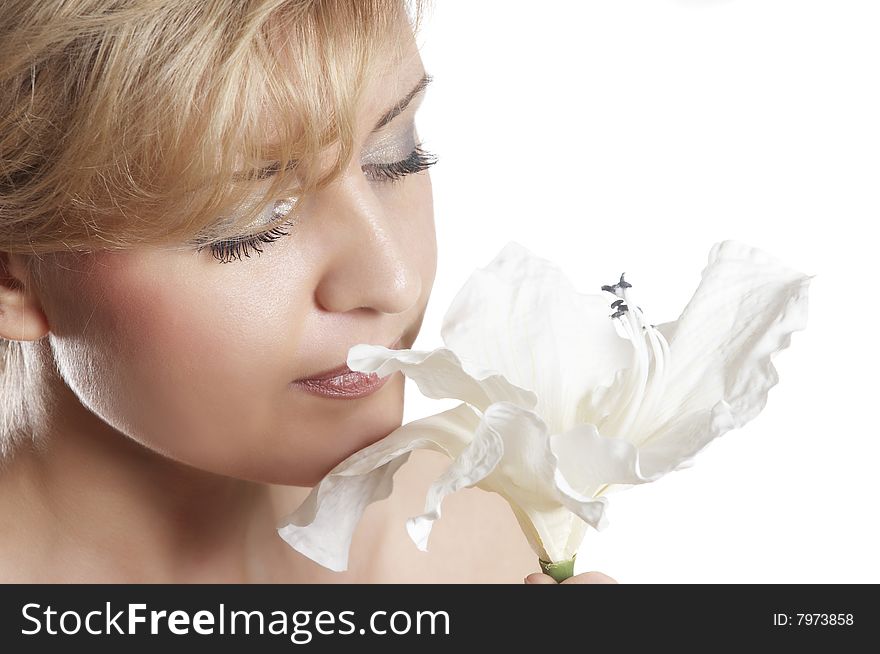 Perfect Woman To Smell Flower.