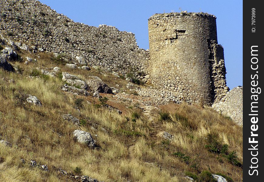 Genuez tower in Balaklava,historical monument. Genuez tower in Balaklava,historical monument