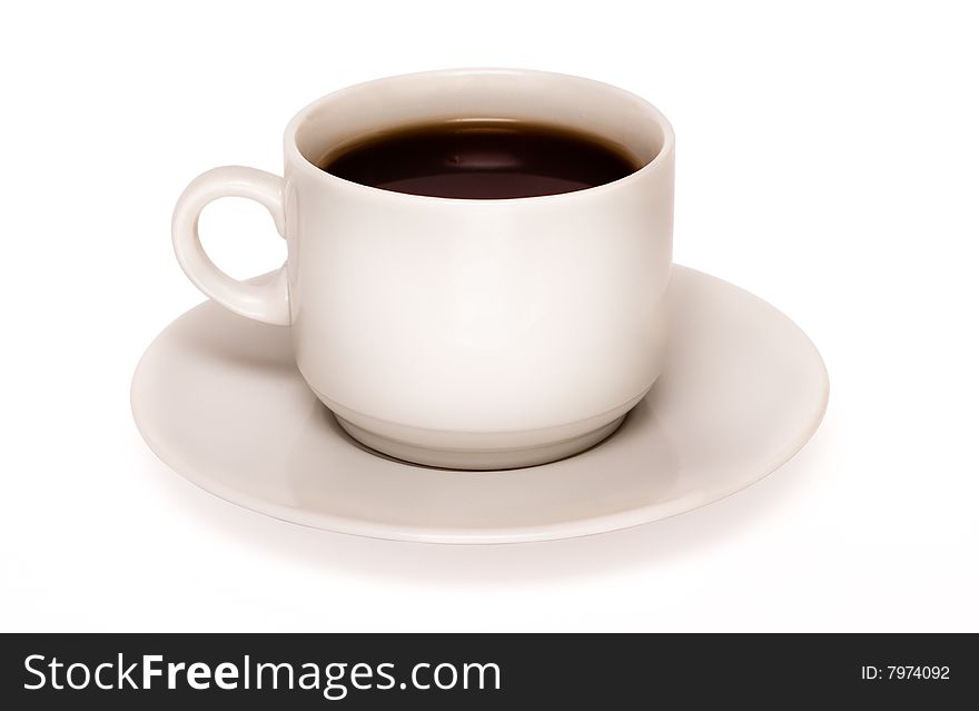 Cup of coffee isolated on a white background, the image contains clipping path.