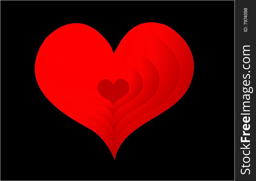 Heart vector illustration on black background