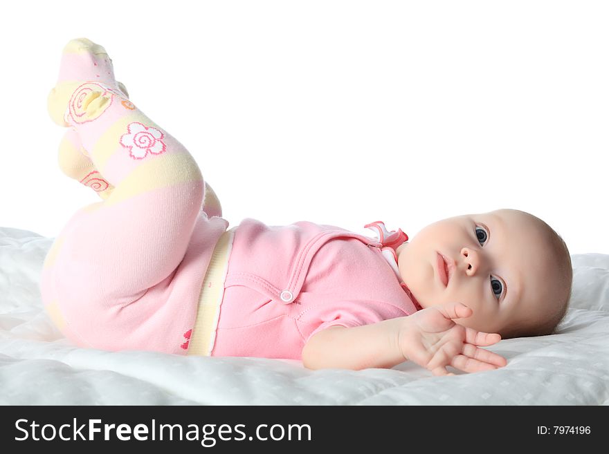 Beautiful baby. Shot in a studio. Isolated on white. Beautiful baby. Shot in a studio. Isolated on white.