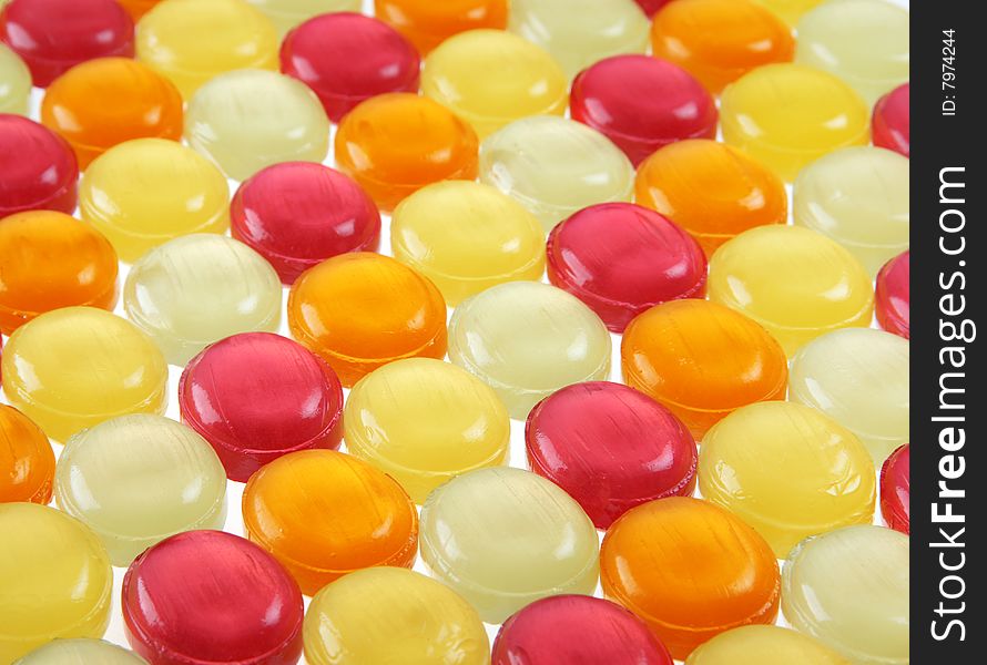 Color candy glass pill on white background. Color candy glass pill on white background