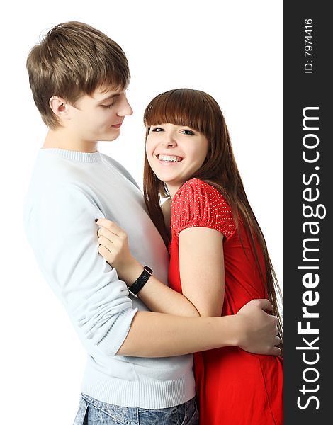 Portrait of young people in love. Shot in a studio. Portrait of young people in love. Shot in a studio.