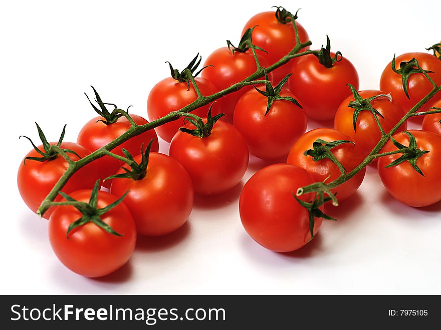 Fresh red tomato on white isolated