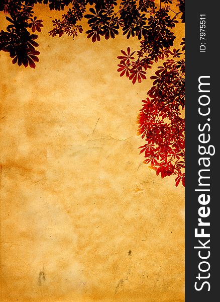 Grunge background with chestnut tree leaves