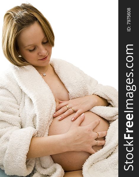 Pregnant Woman Holding Her Belly