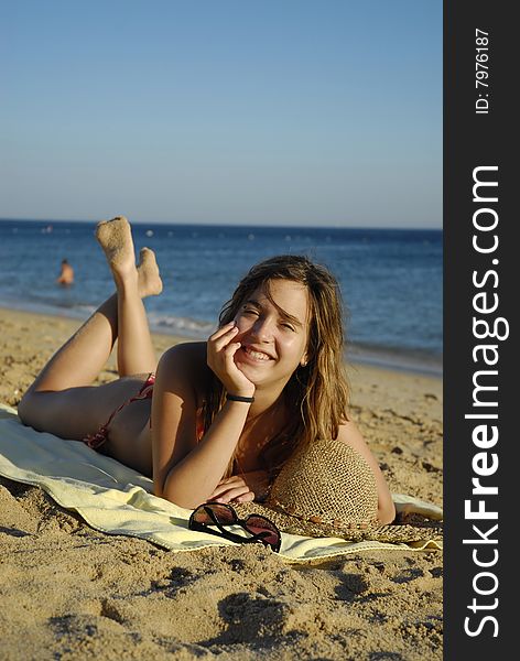 Girl posing on the beach. Girl posing on the beach