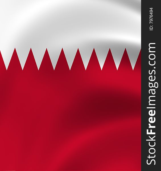 Close-up of the flag of the State of Qatar fluttering gently in the breeze. Close-up of the flag of the State of Qatar fluttering gently in the breeze