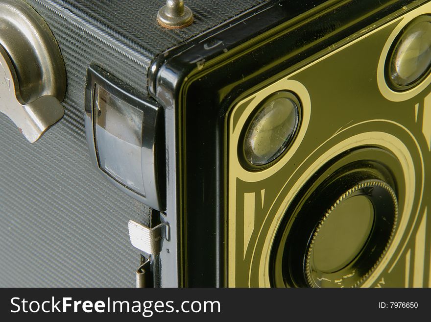 Detail of an ancient Box Camera. Detail of an ancient Box Camera