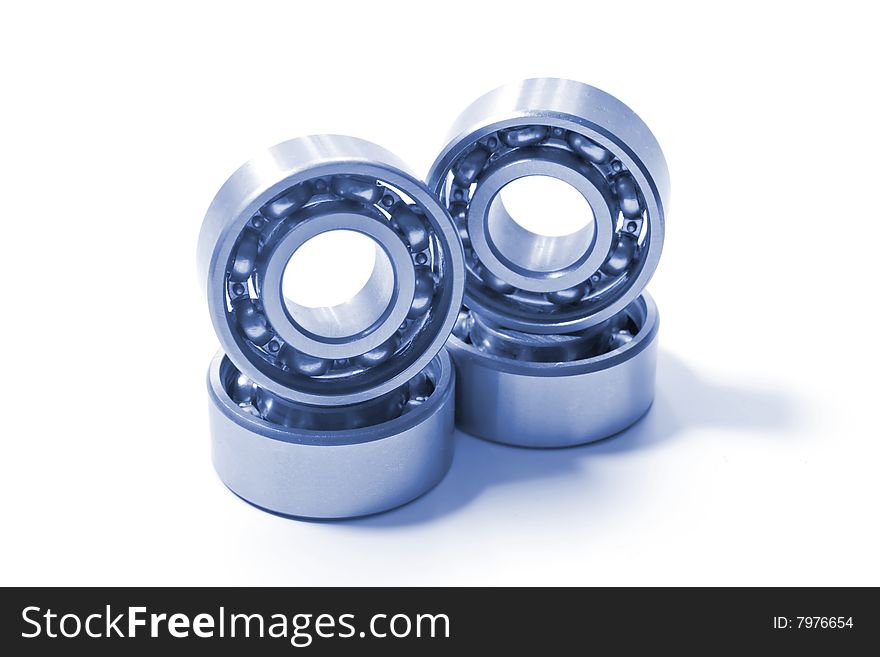 Four bearings. The photo is made by close up and colorized dark blue colour.